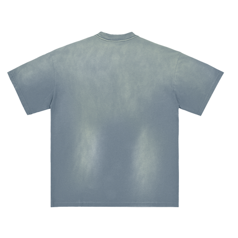 Monkey Washed Distressed Drop Shoulder Crew Neck T-Shirt - 270 GSM